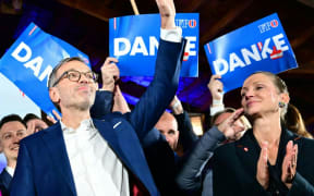 Herbert Kickl, leader and top candidate of right-wing populist Freedom Party of Austria waves to supporters at the party's election event after exit poll numbers were announced in Vienna, Austria, on 29 September, 2024.