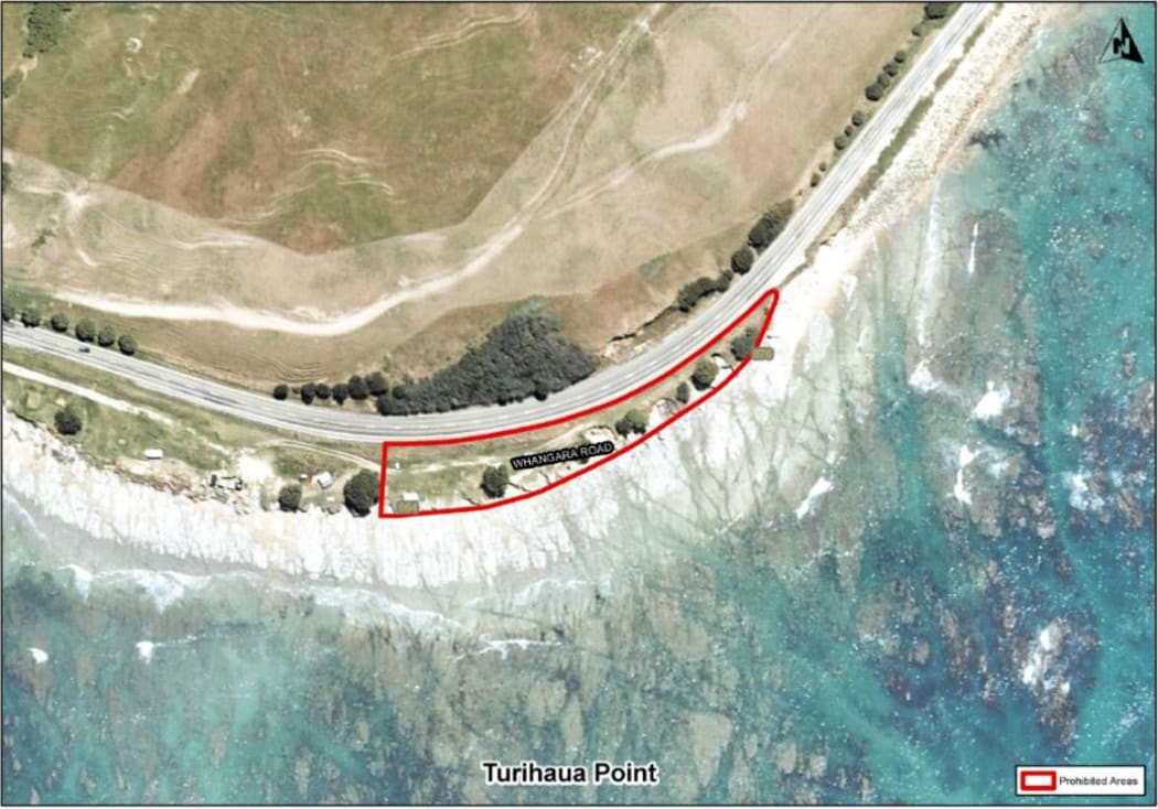 The area proposed to prohibit camping at Turihaua Point north.
