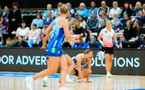 Stars Greer Sinclair is injured during the Norrthern Mystics v Stars ANZ Premiership match at Eventfinda Stadium, Auckland, New Zealand, on Sunday May 11th 2025.

© Mandatory credit: Blake Armstrong / www.photosport.nz