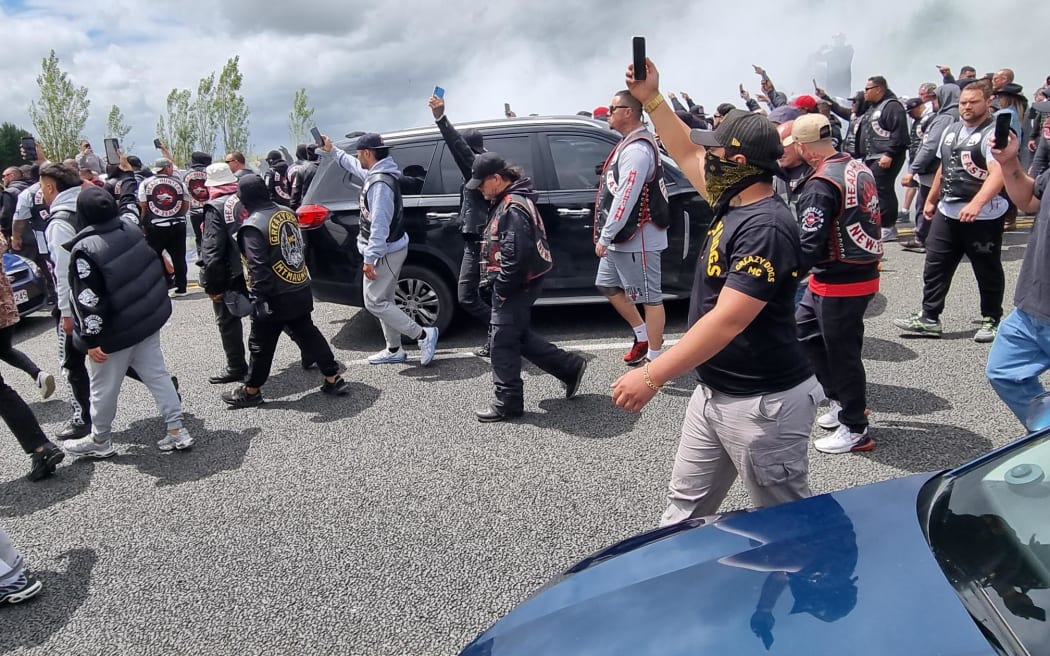 Gang funeral of William "Bird" Hines in Foxton
