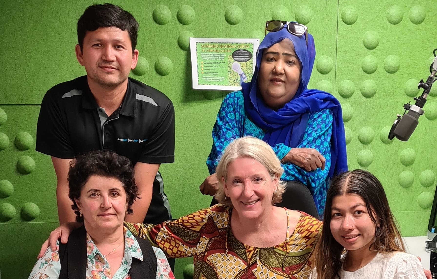 L to R back row: Mehdi and ZeinapSeated: Galawezh, Lana and Shreejana