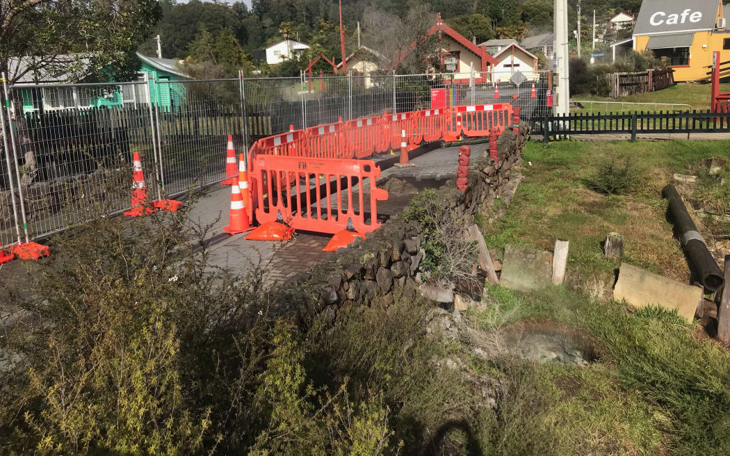 Whakarewarewa Village sinkhole on 29 July 2022.