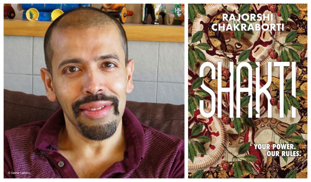Rajorshi Chakraborti and the cover of his book Shakti