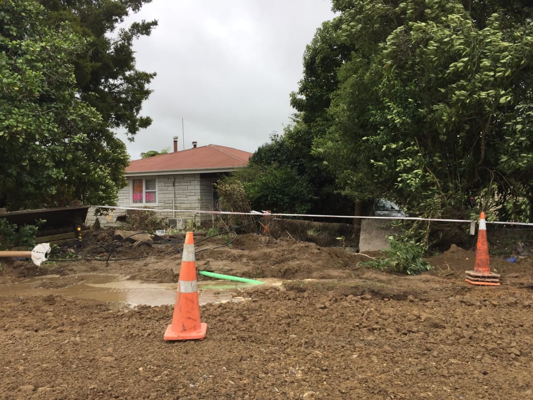 Some of the worst-affected houses on College Rd, Edgecumbe.