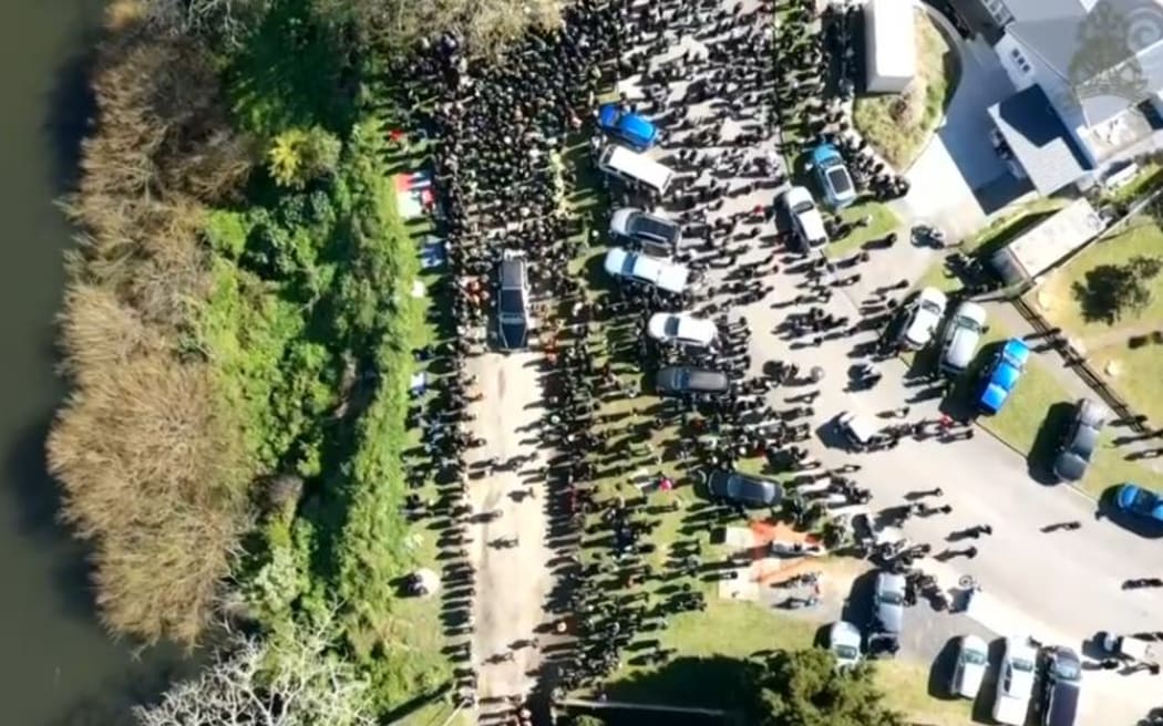 King Tuheitia is being taken to the waka which will carry him on the Waikato River towards his his final resting place at Taupiri Maunga.