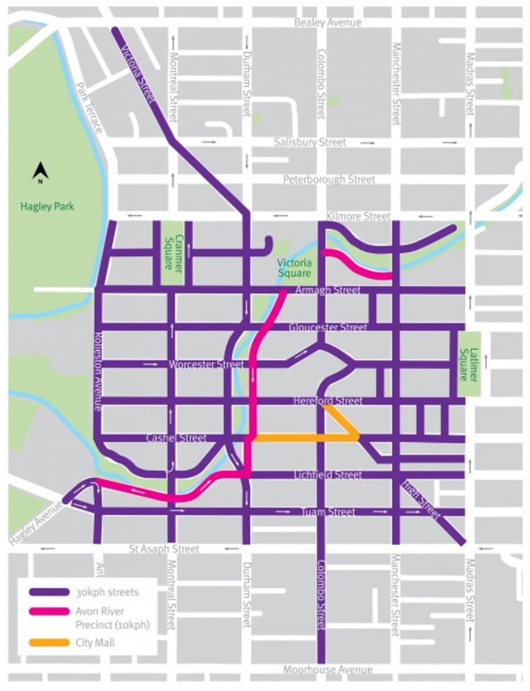 Christchurch city's new speed limits