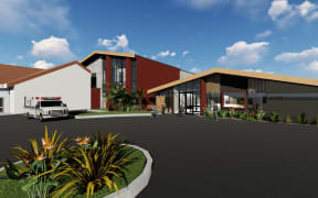 Artist’s impression of the new main entrance of Bay of Islands Hospital, Kawakawa, incorporating a Primary Care facility.