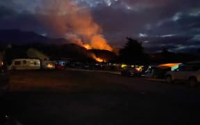 The fire as seen from the campground on Sunday night.