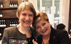 Helen Clark with UK Labour MP, and current British shadow foreign secretary, Emily Thornberry.