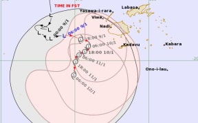 Track Map of Tropical Depression TD03F issued by the Fiji Meteorological Service