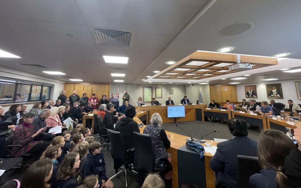 The council chambers were packed with supporters of the amendment to upgrade the wastewater plant.