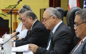 Pacific Islands Forum secretary general Baron Waqa and Tongan Prime Ministers and Forum chair Dr 'Aisake Eke at the Special Pacific Islands Forum Economic Ministers Meeting (FEMM) in March 2025.