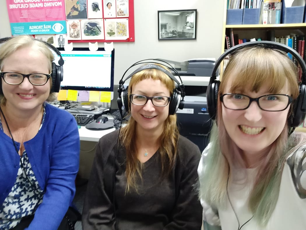 The Sound Archives team: L-R Sarah Johnston, Alexandra Porter and Camilla Wheeler