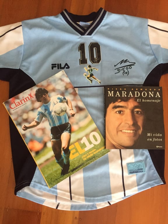 Maradona memorabilia.