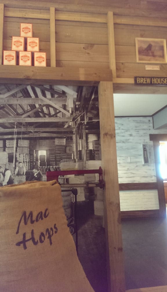 Inside the Hops Museum at Founders Heritage Park in Nelson.