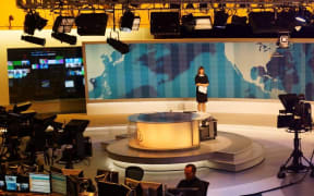 A studio in the Al Jazeera newsroom in Doha.