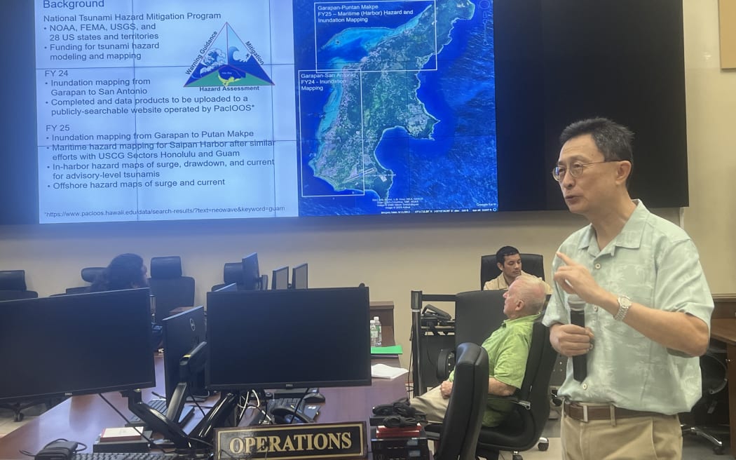Dr Kwok told a briefing in Saipan that the trench and the island's shallow western shelf actually amplify tsunami energy rather than absorb it.