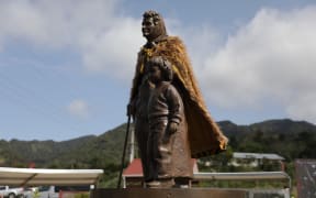Dame Whina Cooper statue, Waipuna Marae, Panguru.