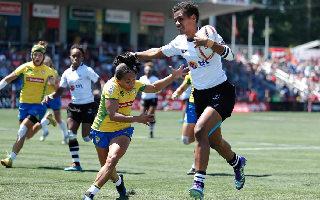 Miriama Naiobasali was among the tries at the Canada Sevens.