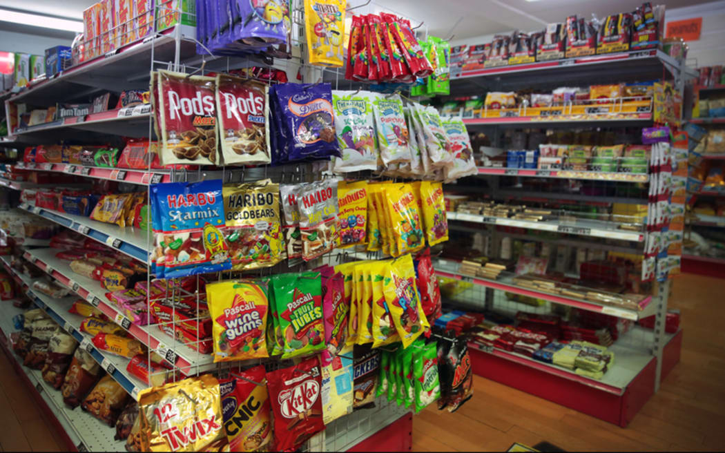 Lollies on a dairy shelf