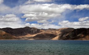 This file photo taken on September 14, 2018 shows a general view of the Pangong Lake in Leh district of Union territory of Ladakh bordering India and China.