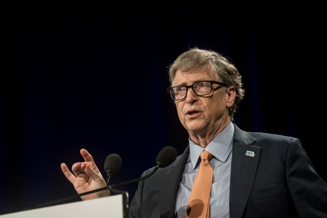 Bill Gates delivers a speech at the fundraising day at the Sixth World Fund Conference in Lyon, France, on October 10, 2019.