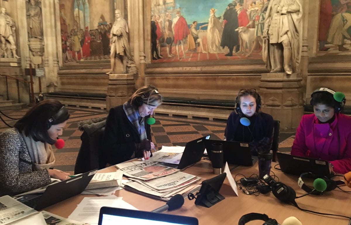 The BBC's all-female broadcast from the UK House Oof Commons to commemorate 100 years of the right to vote.