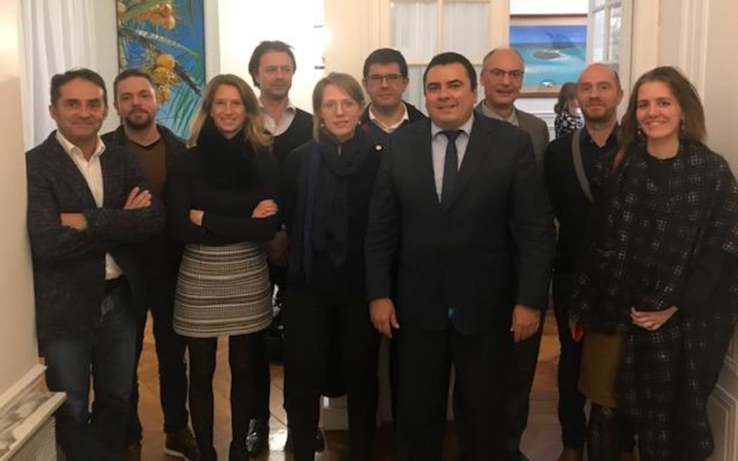 Teva Rohfritsch in Paris with officials.