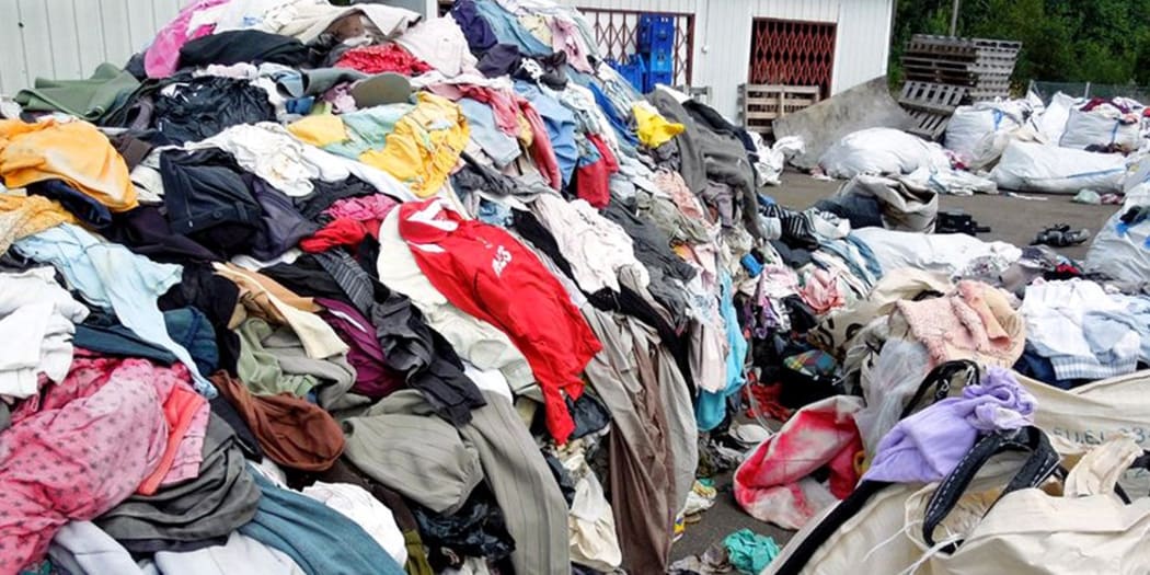 a pile of waste clothing