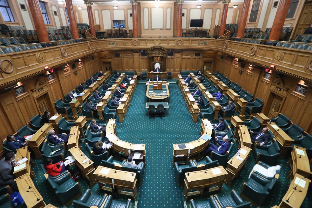 Parliament's Debating Chamber under Covid Alert Level 2