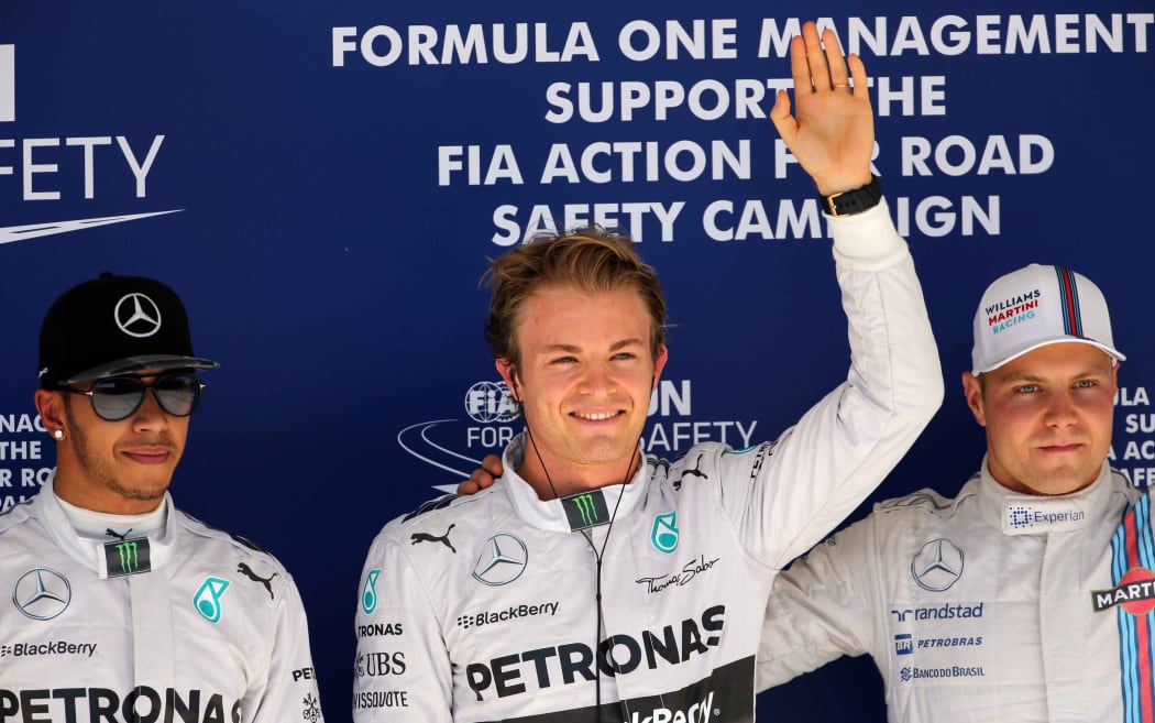 Lewis Hamilton, Nico Rosberg and Valteri Bottas