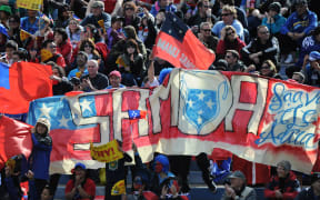 Samoa fans during the 2011 Rugby World Cup pool D match against Namibia at Rotorua International Stadium, 14 September 2011.