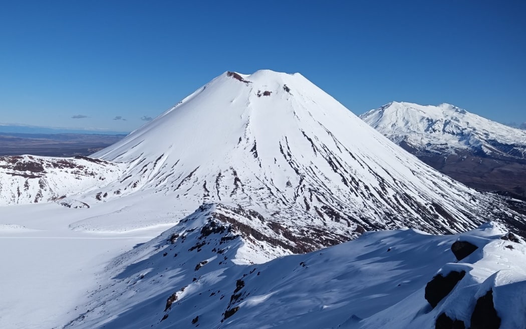 Mt Ngāuruhoe, as seen from neighbouring Mt Tongariro.