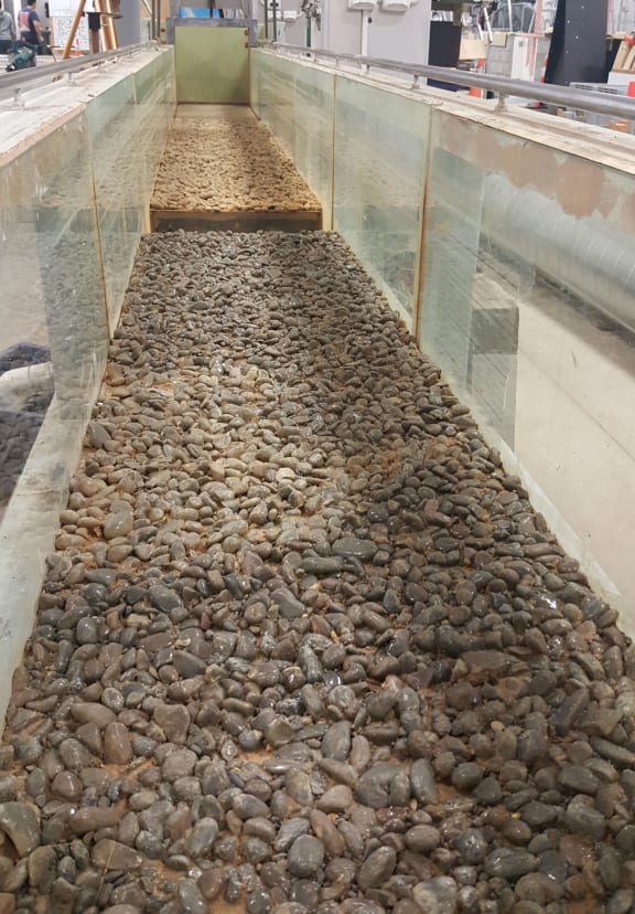 To understand how water flows along different kinds of river beds, engineers create realistic scaled-down versions of the real thing in the lab.