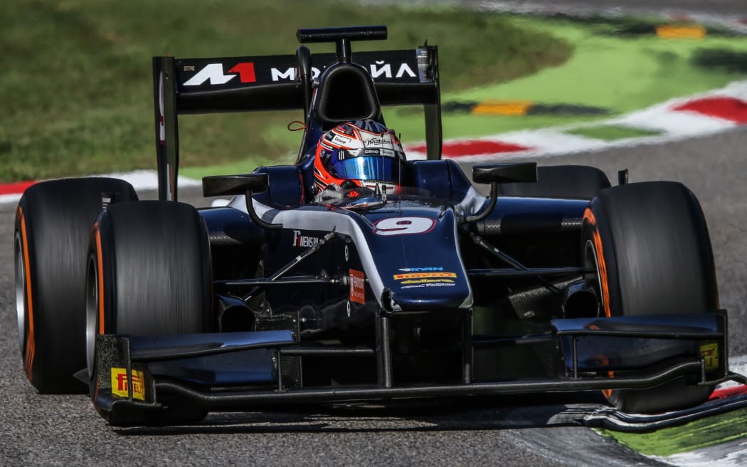 The Russian Time driver Mitch Evans of New Zealand competes in Round 8 of the GP2 series in Monza, Italy. 2015.