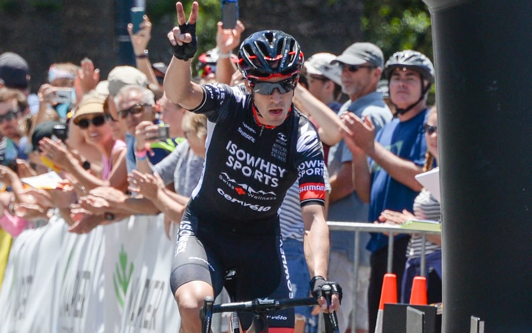 Joe Cooper crosses the finish line.