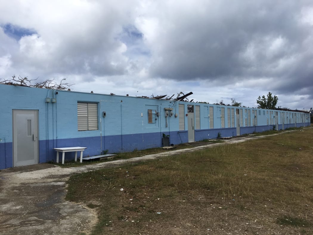 Typhoon damage to William S. Reyes Elementary School in the CNMI.