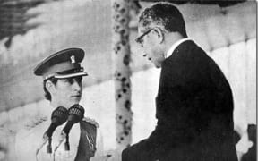 Prince Charles hands over the constitutional instruments of Fiji's independence to then Prime Minister the late Ratu Sir Kamisese Mara.