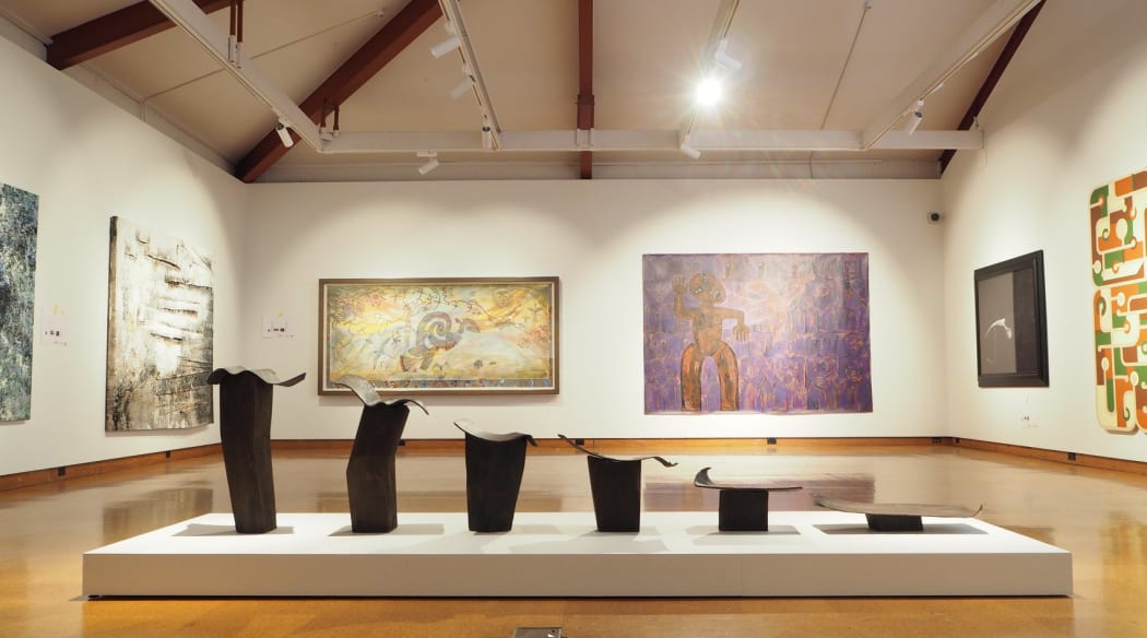 Installation image of reopened galleries at Te Manawa