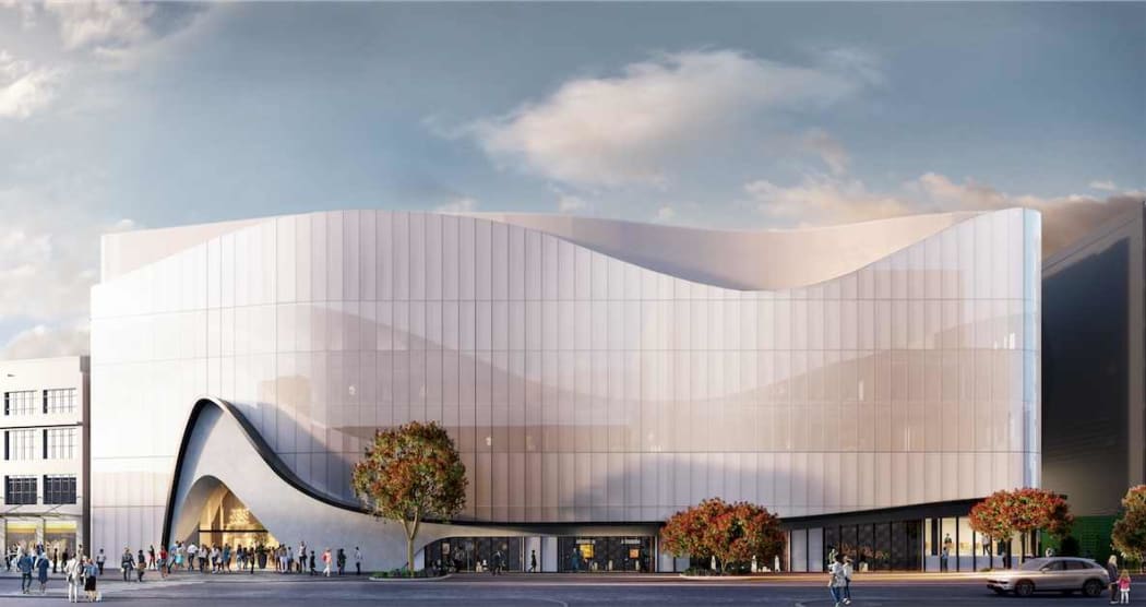 An artist's impression of the Wellington Convention Centre as viewed from Wakefield Street.