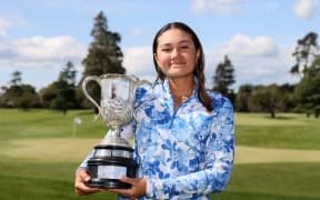 Faith Vui wins the New Zealand Amateur Golf Championships finals, Hamilton Golf Club, St Andrews, Hamilton, New Zealand. Sunday 5 November 2023. Photo: Simon Watts/www.bwmedia.co.nz