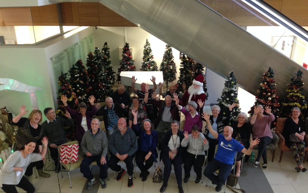 SoundsWell Singers in Wellington Hospital foyer