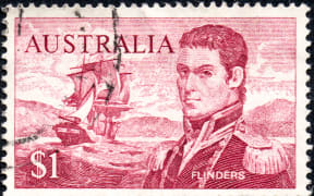 A stamp printed Australia, shows the portrait of Captain Matthew Flinders, circa 1966