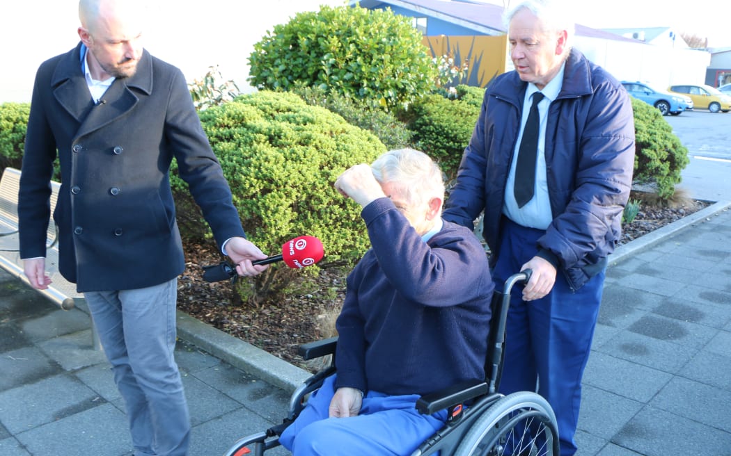 Just Standfast arrives at the Greymouth District Court on Friday for sentencing alongside Gloriavale leader Peter Righteous