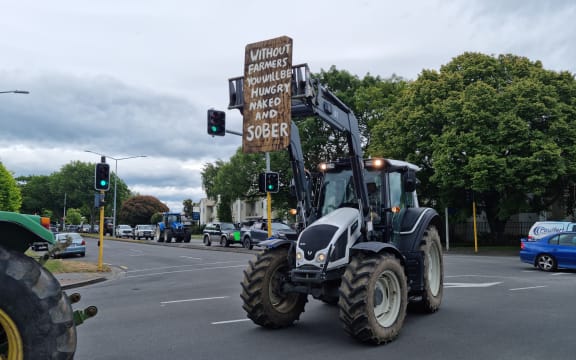 Groundswell protesters in Christchurch Sunday.