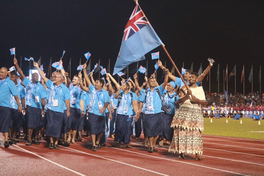 Fiji football captain Roy Krishna was his country's flag-bearer in Apia.