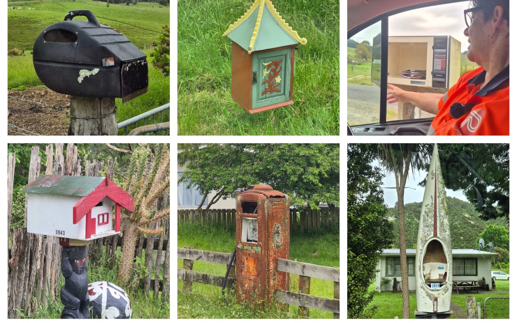 The Whanganui River road features an interesting array of letterboxes.