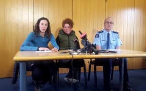 Pavlina Pizova, the Czech tramper who survived a month in a Routeburn Track hut after her travelling companion died, talking to media. 26 August 2016.
