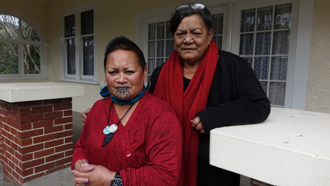 Front Charmaine McClean-Whaanga and back Rau Sparrow, social workers for Koraunui Marae.
