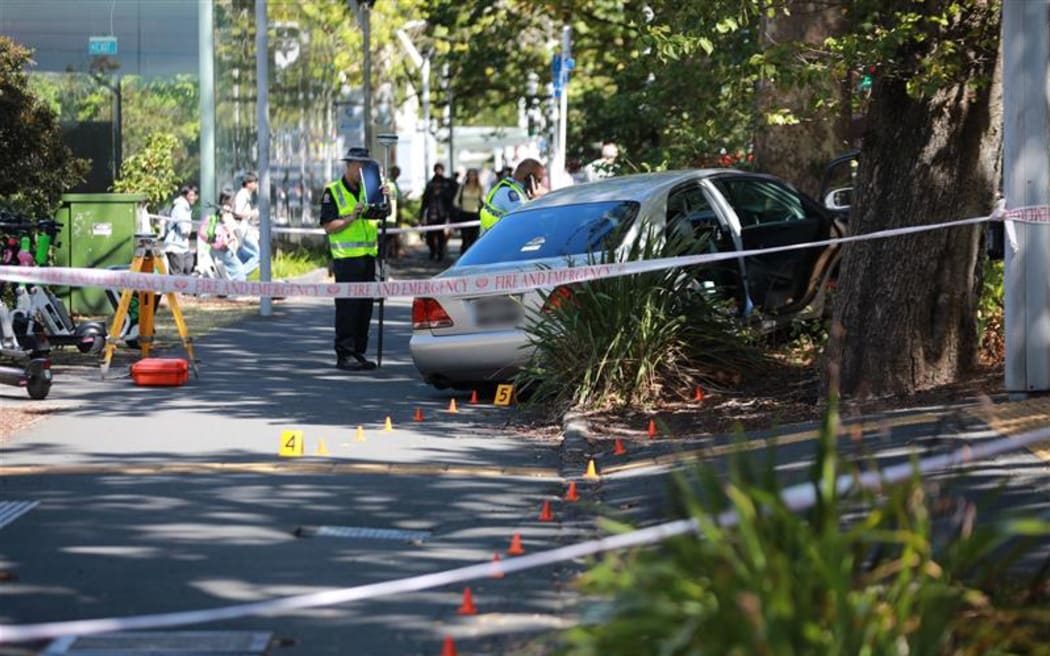 A person has been critically injured, and two others moderately injured after a crash in the Auckland CBD. P